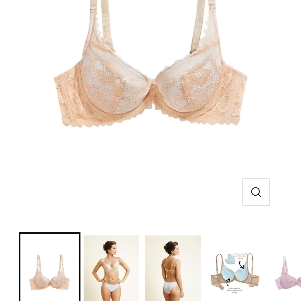 THE LITTLE BRA COMPANY COURTNEY BEIGE BLUE BRA 34A